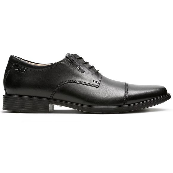 BRAND NEW - UNWORN - Clarks Men\'s Classic Black Leather Oxfords Tilden Cap main image 7